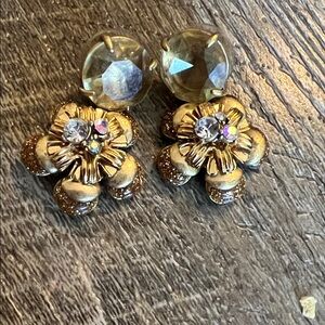 J. Crew Crystal Midnight Floral  Statement Earrings